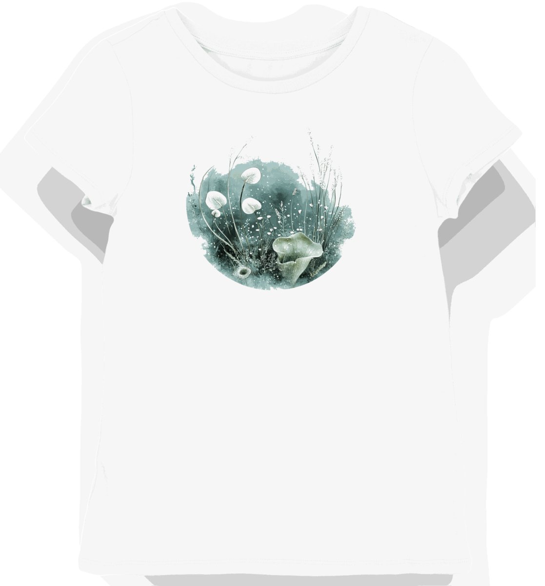 Koszulka damska biała z motywem delikatnego liścia L