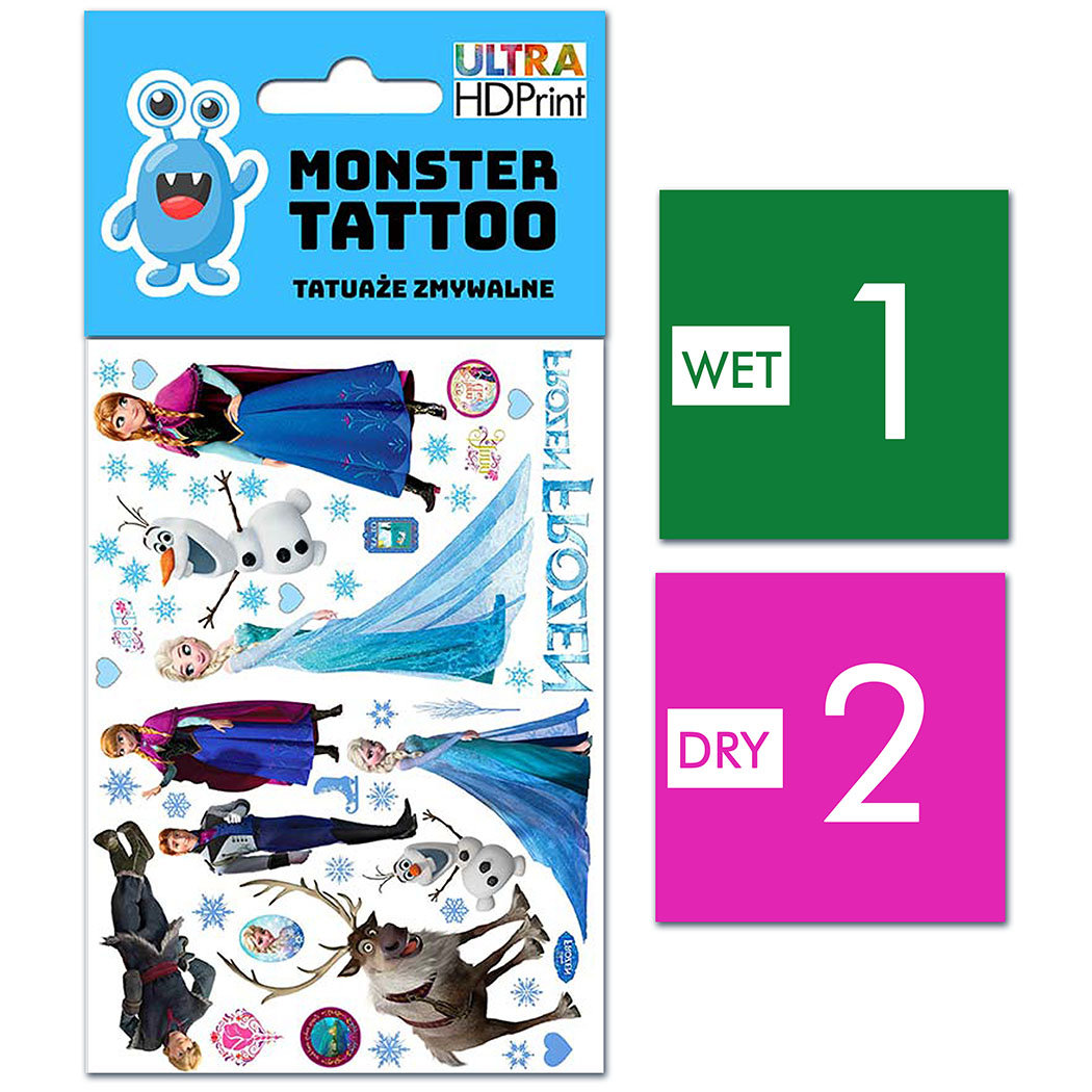 TATUAŻE ZMYWALNE DLA DZIECI FROZEN KRAINA LODU WZORY ORYGINALNE