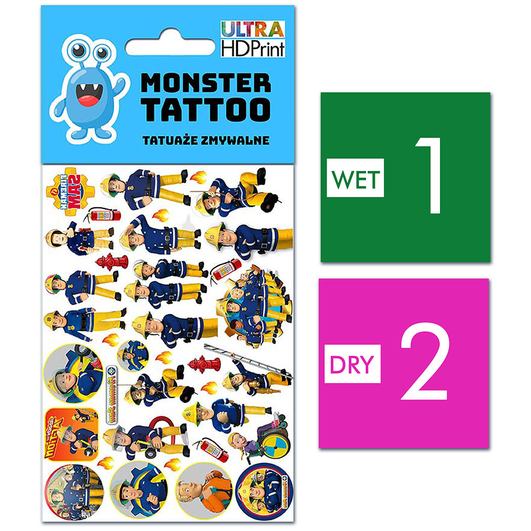 TATUAŻE ZMYWALNE DLA DZIECI STRAŻAK SAM WZORY ORYGINALNE
