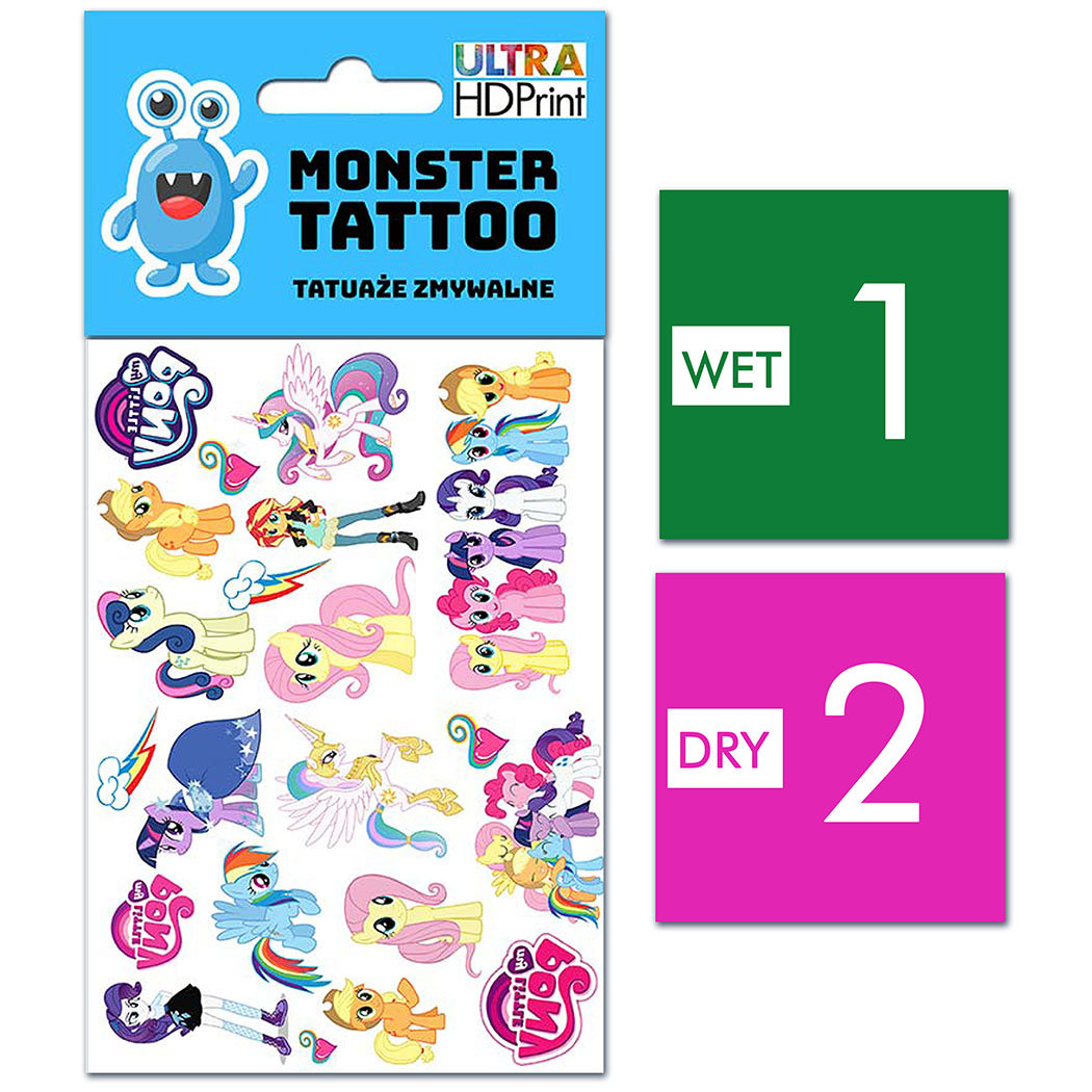 TATUAŻE ZMYWALNE DLA DZIECI MY LITTLE PONY WZORY ORYGINALNE