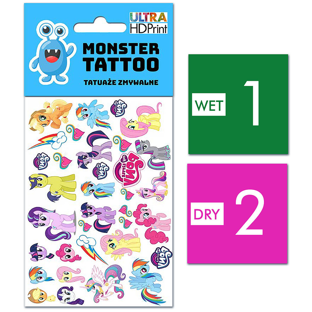TATUAŻE ZMYWALNE DLA DZIECI MY LITTLE PONY WZORY ORYGINALNE