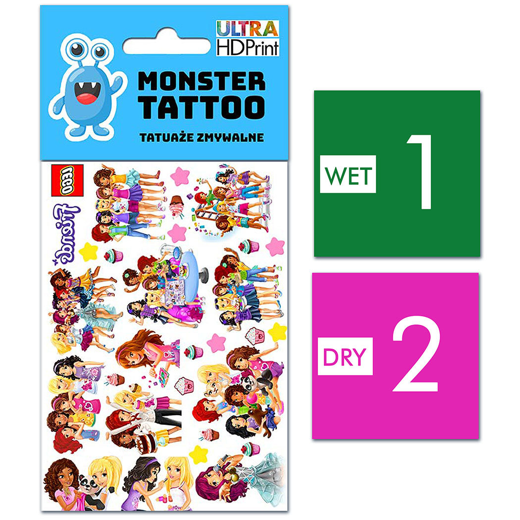 TATUAŻE ZMYWALNE DLA DZIECI LEGO FRIENDS WZORY ORYGINALNE