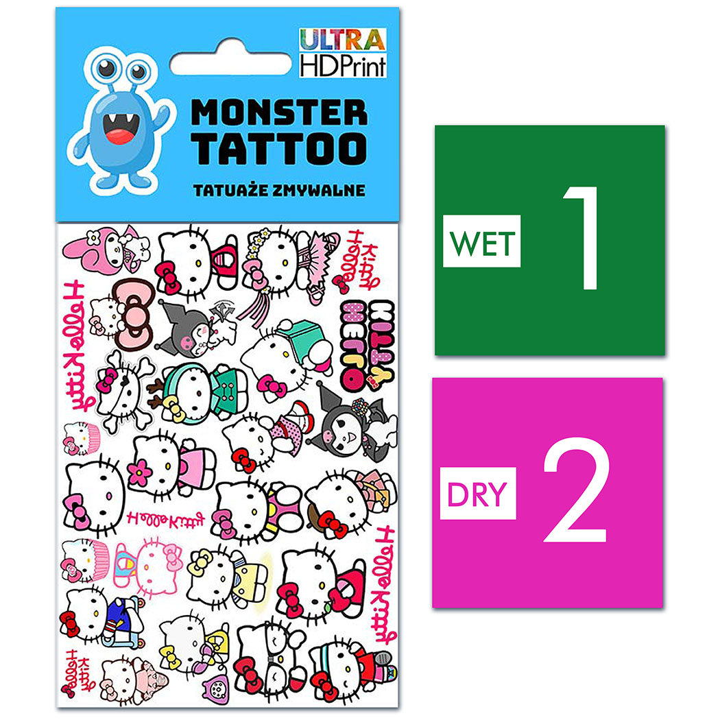 TATUAŻE ZMYWALNE DLA DZIECI HELLO KITTY WZORY ORYGINALNE