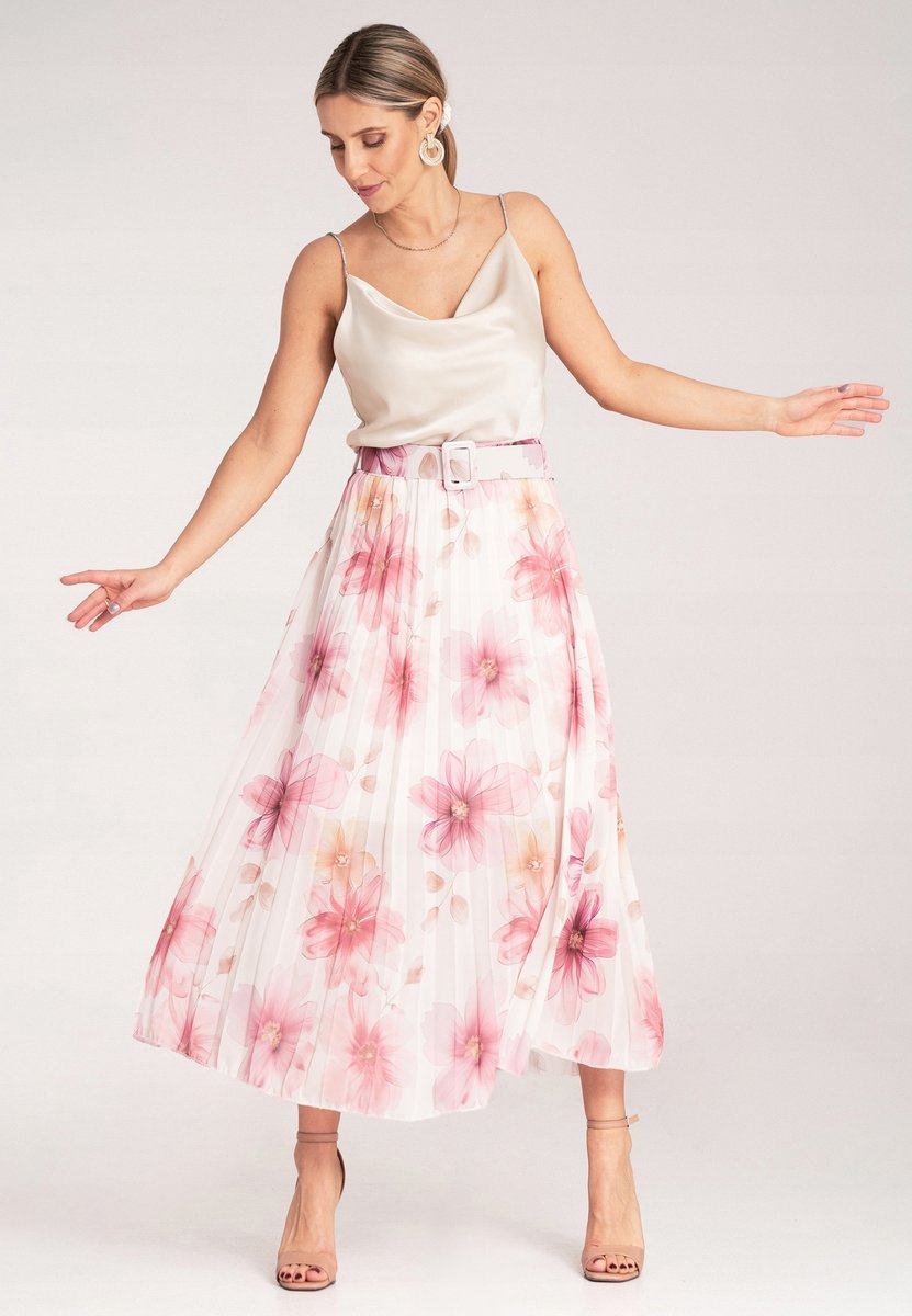 Spódnica kwiaty Spódnica na lato Różowa spódnica M1163 r. S/M