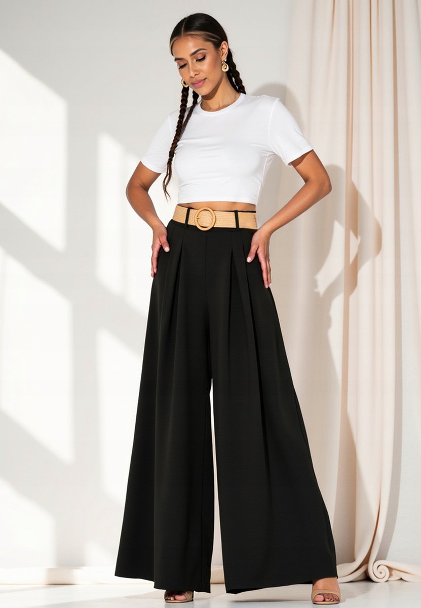 Spódnico-spodnie damskie Spódnico spodnie długie Czarne M1160 r. UNI