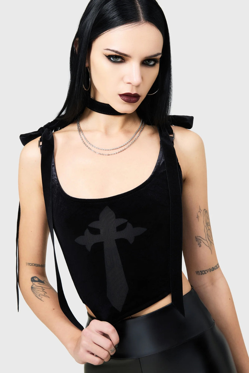gorsetowy top KILLSTAR - SHADOWKIN-XS