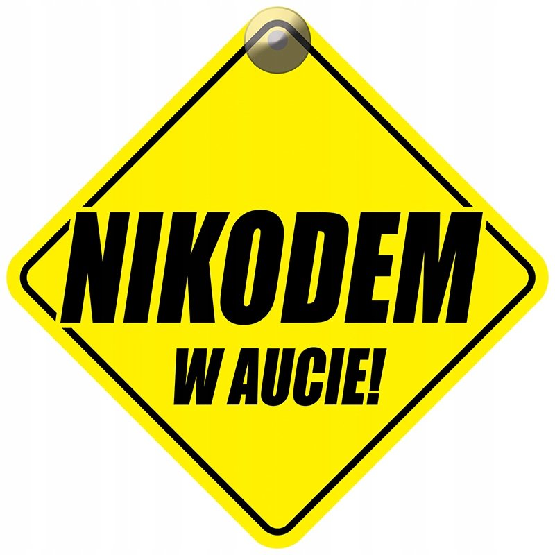 NIKODEM W AUCIE - PLAKIETKA - TABLICZKA - PRZYSSAWKA DO SAMOCHODU