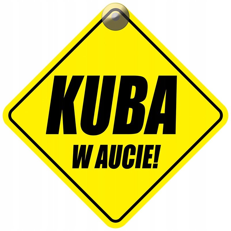 KUBA W AUCIE - PLAKIETKA - TABLICZKA - PRZYSSAWKA DO SAMOCHODU