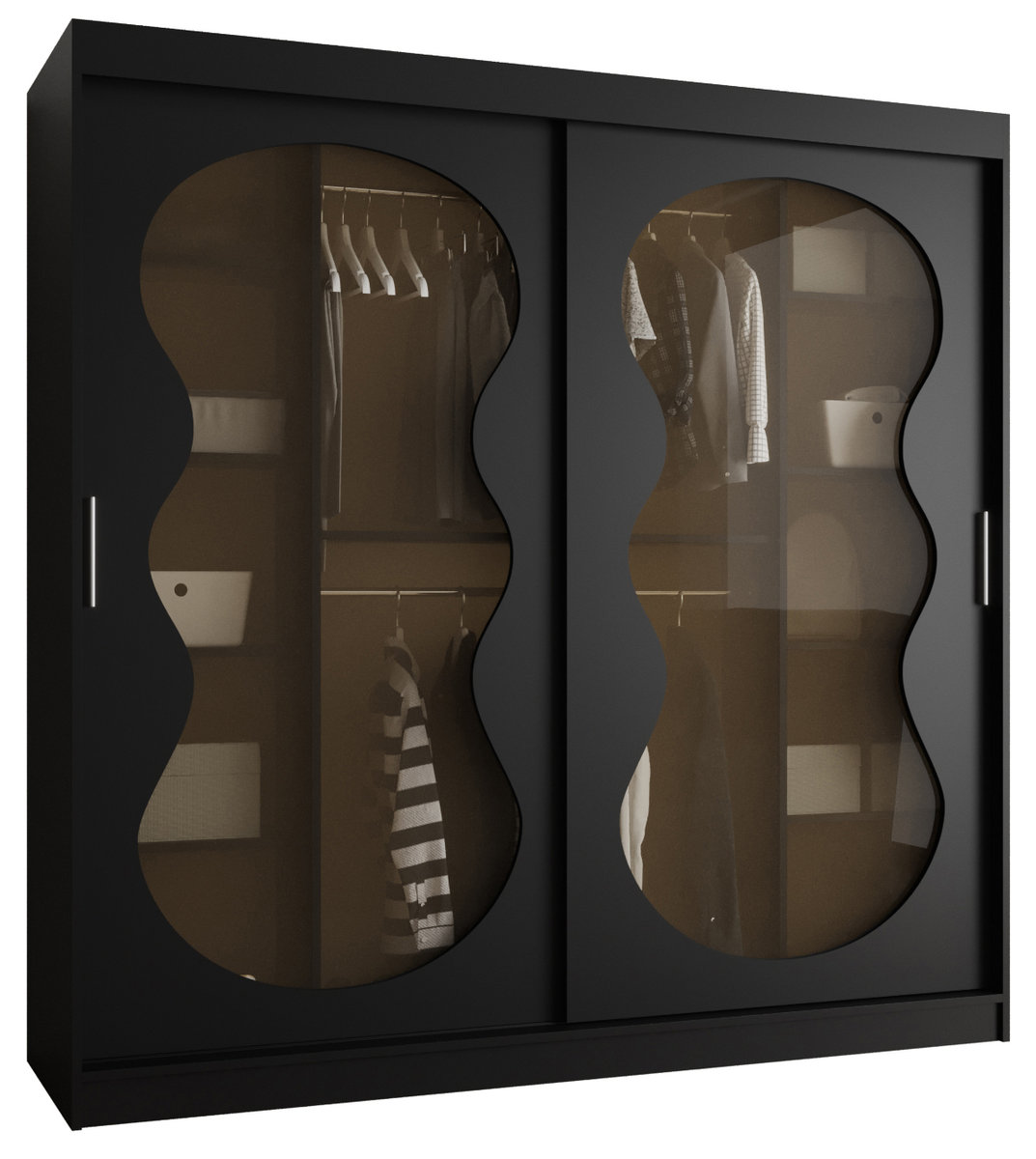 Szafa przesuwna z lustrem Garderoba BAHRAJN 3 200 czarny