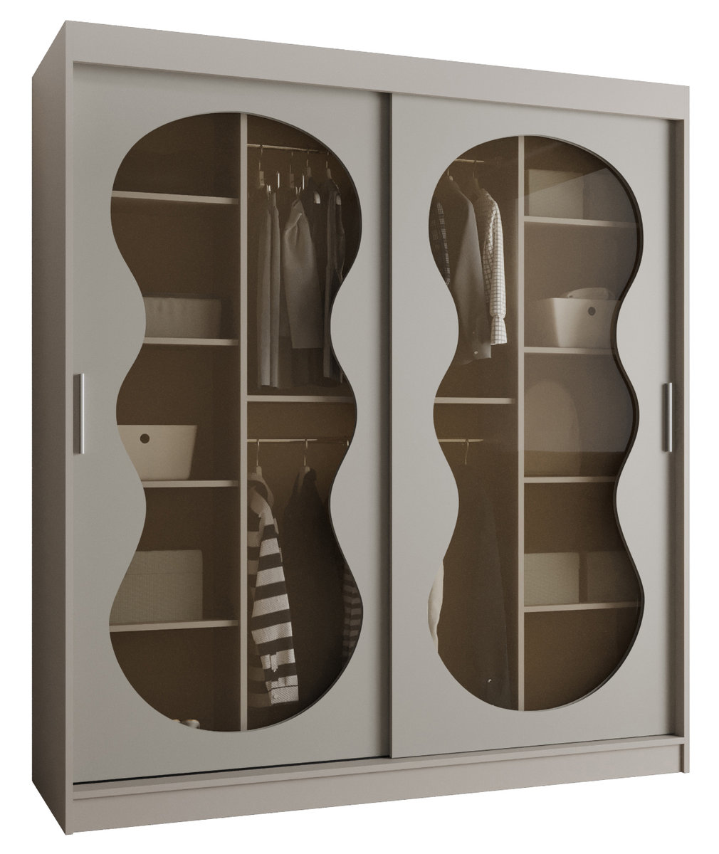 Szafa przesuwna z lustrem Garderoba BAHRAJN 3 180 kaszmir