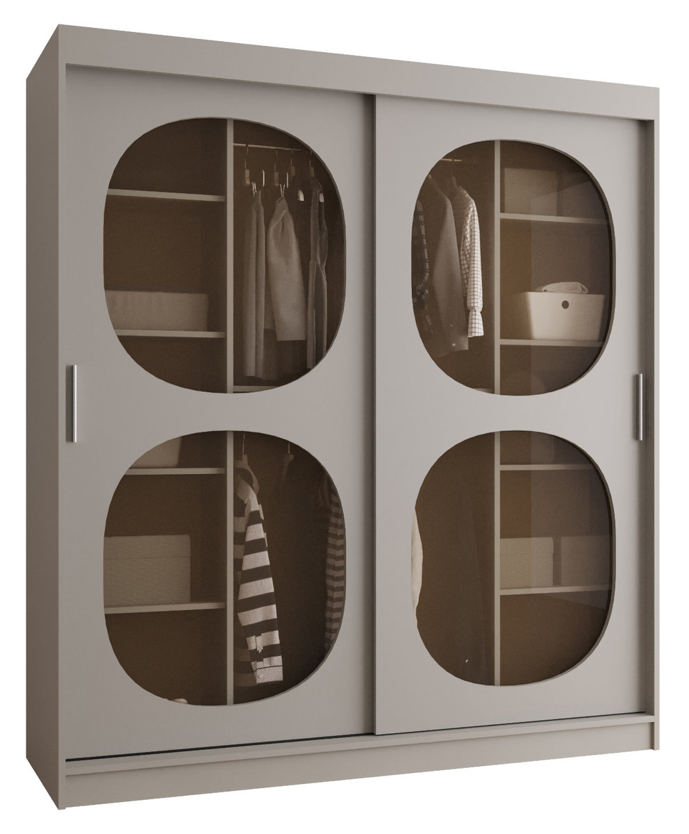 Szafa przesuwna z lustrem Garderoba BAHRAJN 2 180 kaszmir