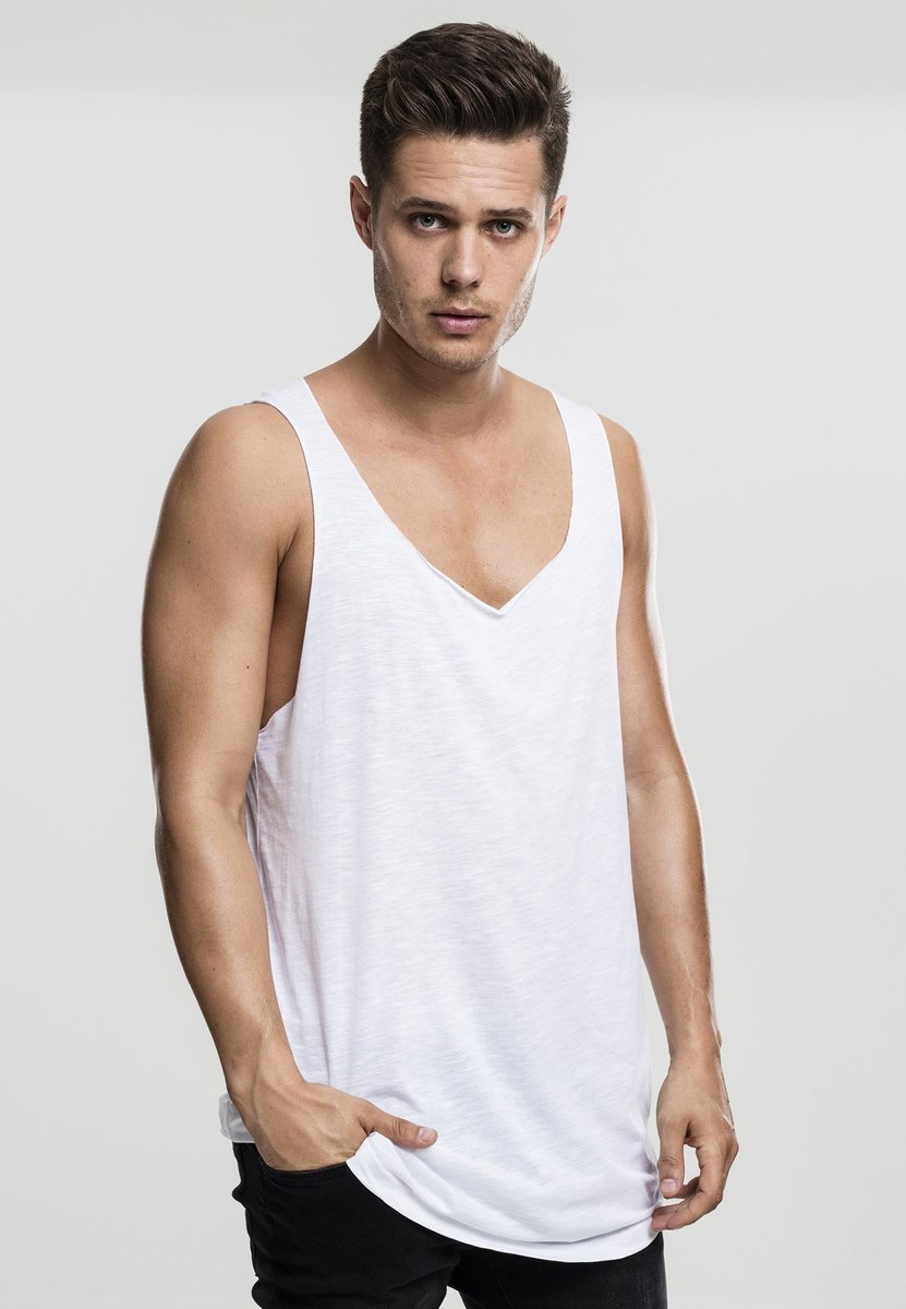 koszulka na ramiączka LONG SHAPED OPEN EDGE LOOSE TANK white-XL