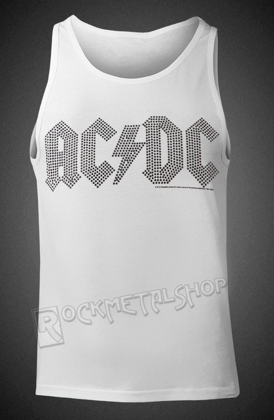 koszulka na ramiączkach AC/DC - LOGO WHITE, cyrkonie-XL