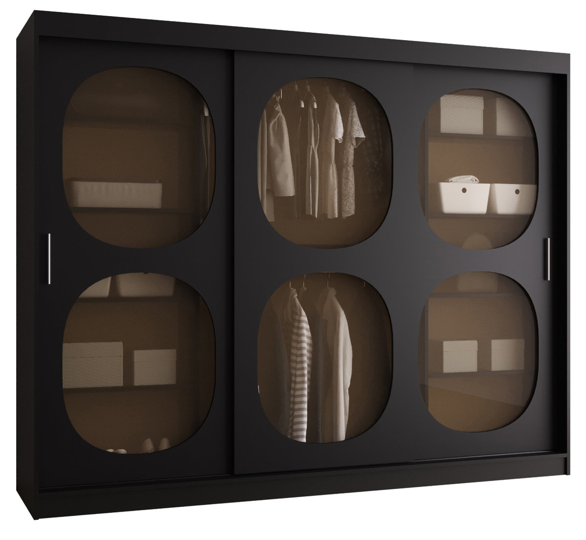 Szafa przesuwna z lustrem Garderoba BAHRAJN 2 250 czarny