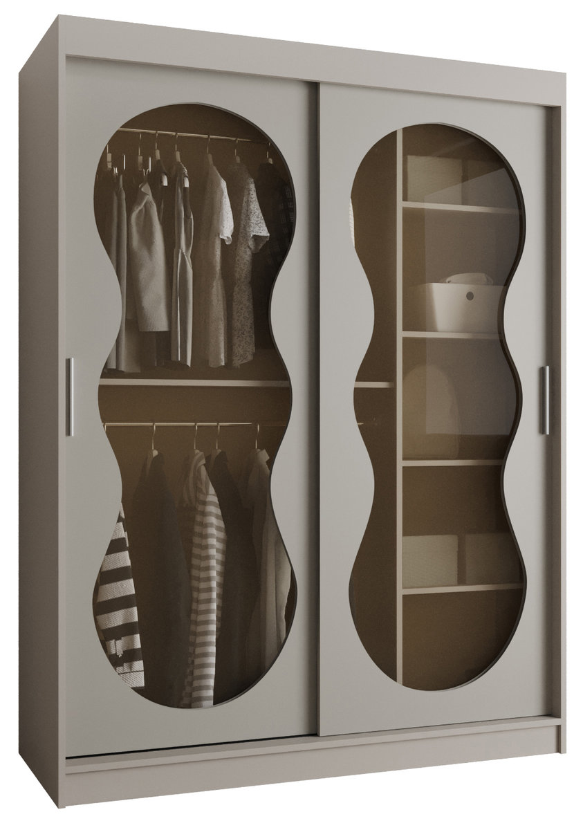 Szafa przesuwna z lustrem Garderoba BAHRAJN 3 150 kaszmir