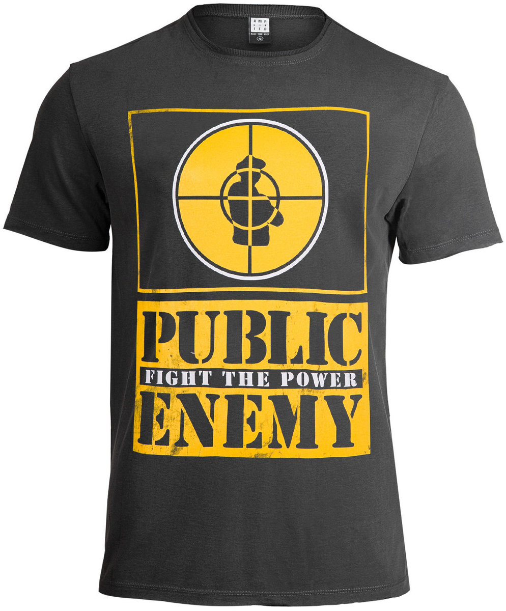 koszulka PUBLIC ENEMY - YELLOW FIGHT THE POWER ciemnoszara-S