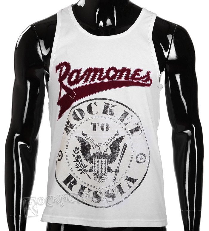 koszulka na ramiączka RAMONES - ROCKET TO RUSSIA, biała-S