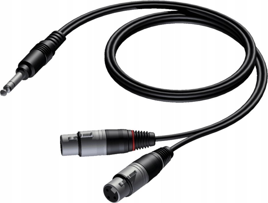 Kabel Procab PROCAB CAB734/1.5 Wtyk stereo 6,3 mm – 2 złącza żeńskie XLR, 1,5 m CAB734/1.5