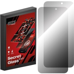 Grizzprotector Szkło hybrydowe, prywatyzujące na ekran Grizz SecretGlass Easy do iPhone 15 Pro Max z aplikatorem, 2 sztuki