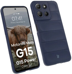 Bizon Pancerne etui Case Tur do Motorola Moto G15 / G15 Power, granatowe