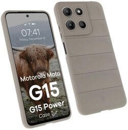 Bizon Pancerne etui Case Tur do Motorola Moto G15 / G15 Power, jasnoszare