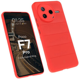 Bizon Pancerne etui Case Tur do Xiaomi Poco F7 Pro, czerwone