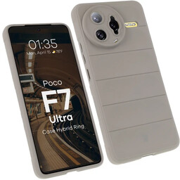 Bizon Pancerne etui Case Tur do Xiaomi Poco F7 Ultra, jasnoszare