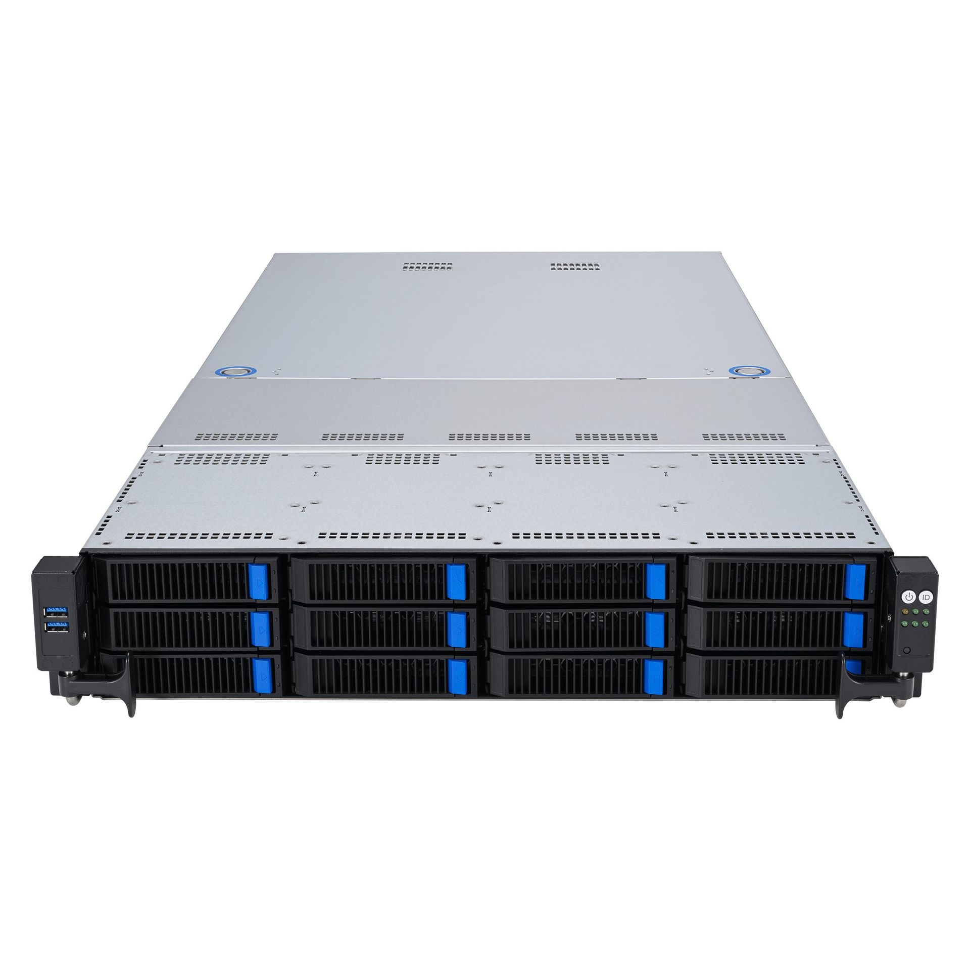 Platforma Asus Rack (2U) RS520A-E12-RS12U AMD Epyc 9004 (12x NVMe, 2xGPU, 2x1Gbe, IPMI, 1+1 1600W) 90SF02G1-M002Y0
