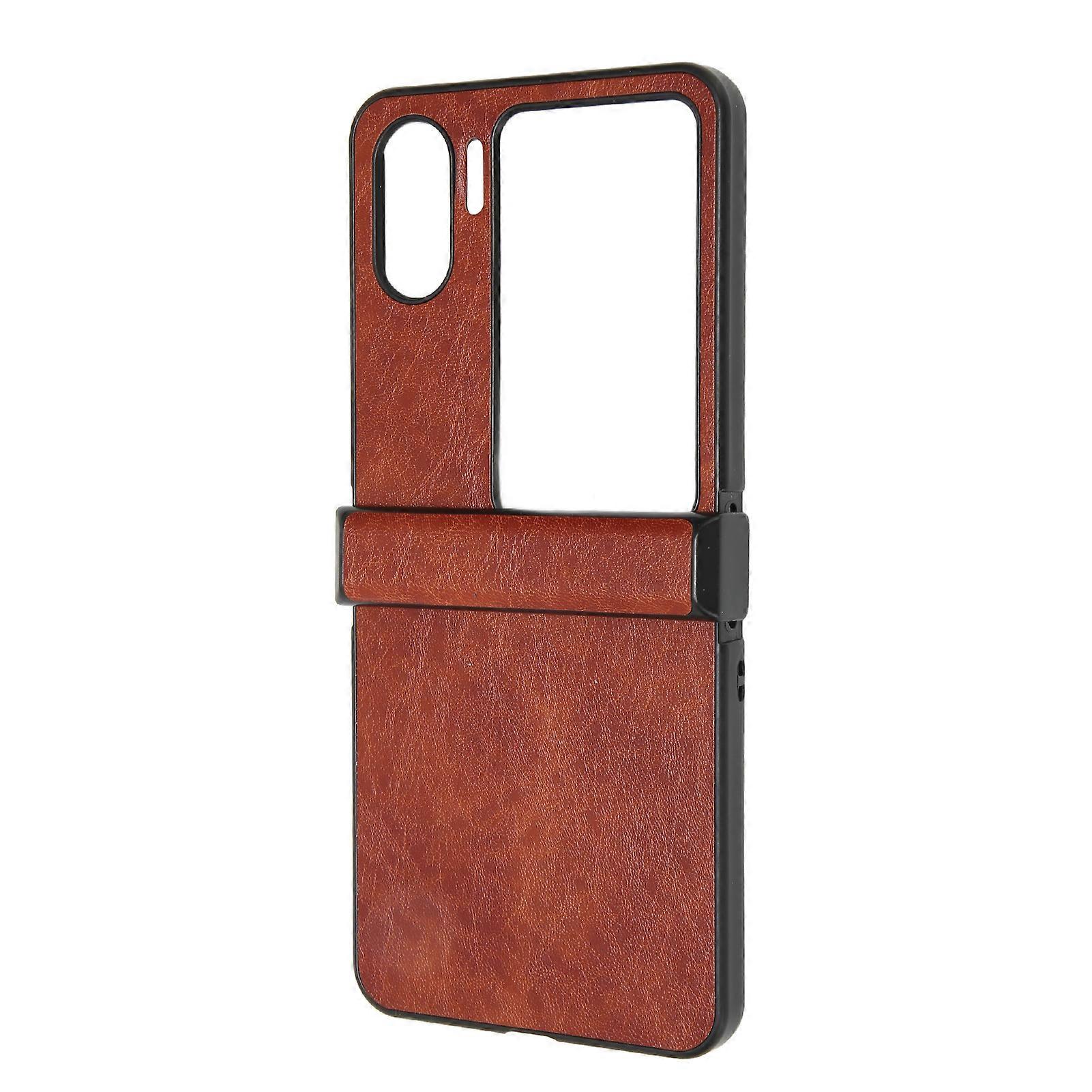 Pokrowiec na telefon z klapką PU Crazy Horse Pattern Soft Fashion Etui na telefon do Oppo Find N2 Flip Brown