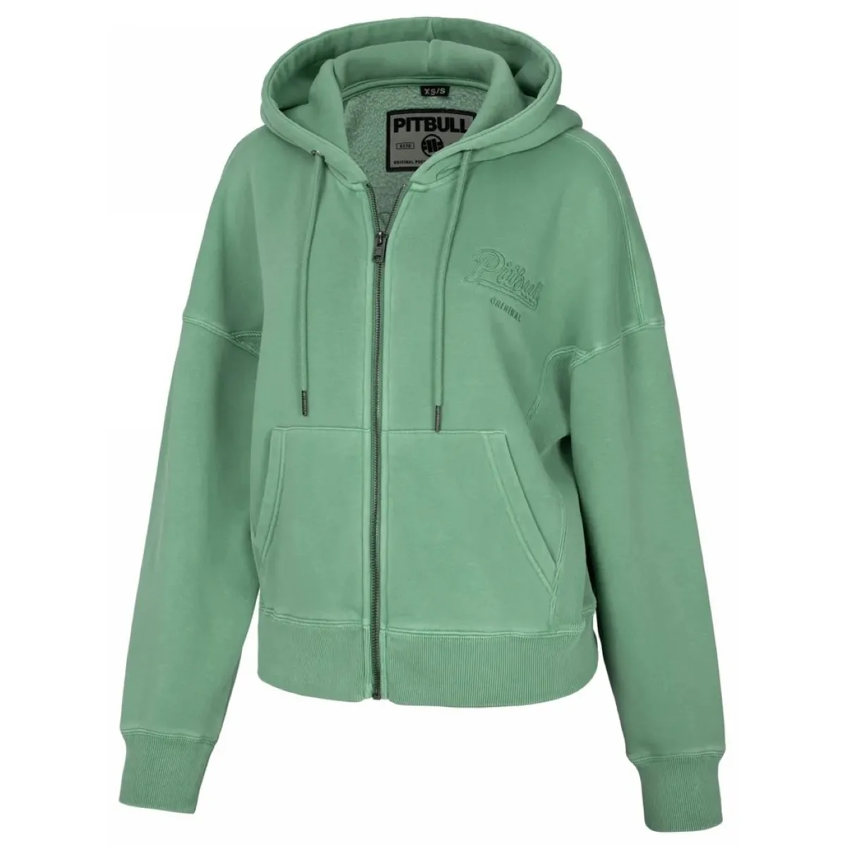 Bluza rozpinana z kapturem damska PITBULL Washed Manzanita II '24 - Zielona XS/S