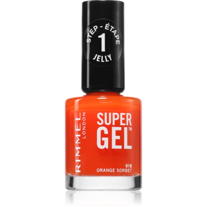 Rimmel London Super Gel STEP1 Lakier do paznokci 12 ml Odcień 018 Orange Sorbet