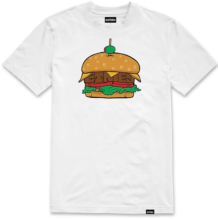 t-shirt ETNIES ETNIES BURGER TEE WHITE