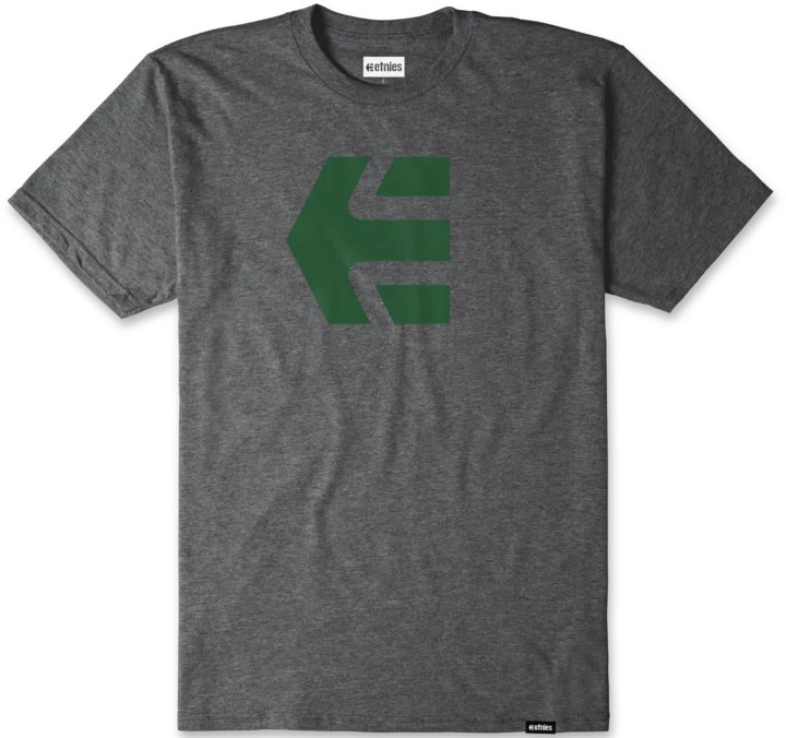 t-shirt ETNIES ICON TEE GREY/GREEN