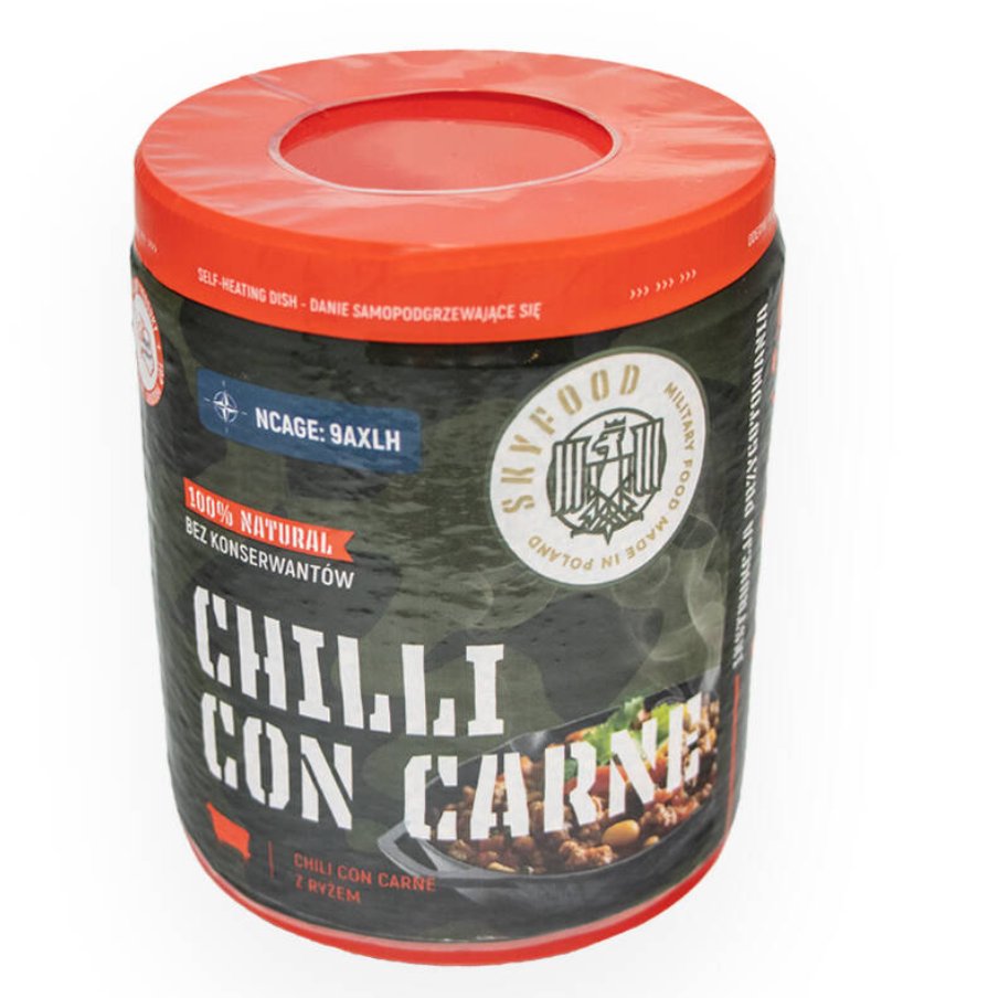 Chili con carne z ryżem gorąca puszka