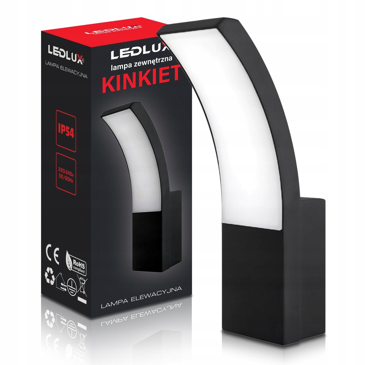 Lampa Elewacyjna Zewnętrzna Ogrodowa LED Kinkiet 10W Biała Neutralna