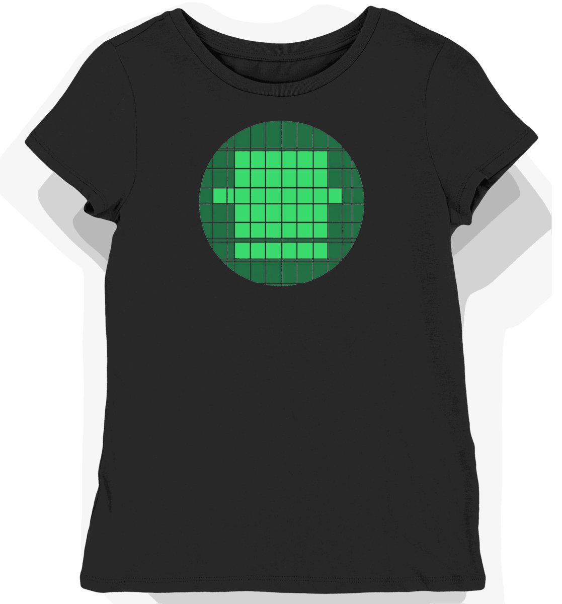 Koszulka damska czarna z nadrukiem zielonej siatki sportowej XS