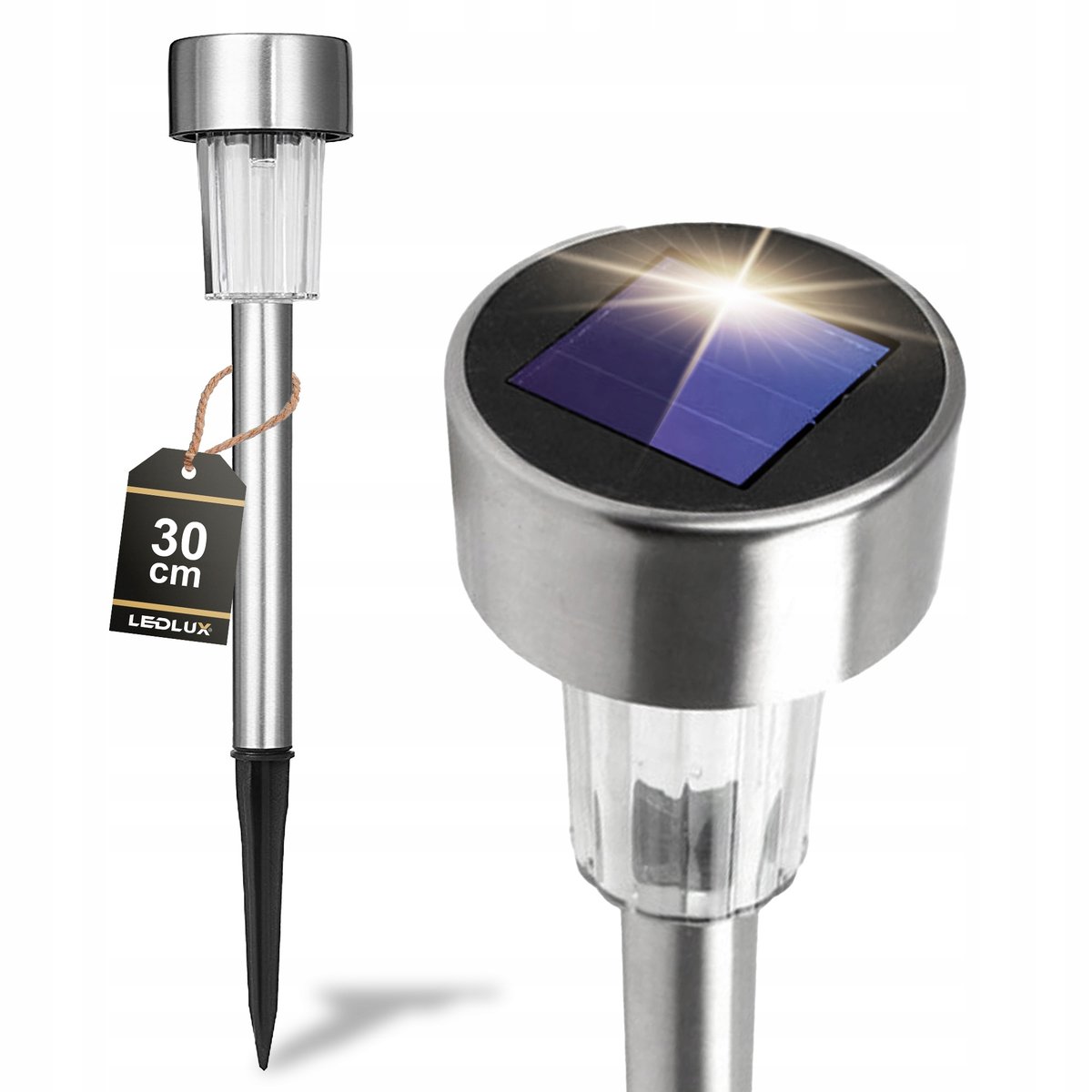 Lampa Solarna LED Ogrodowa Wbijana Czujnik Zmierzchu Słupek Ogrodowy IP44