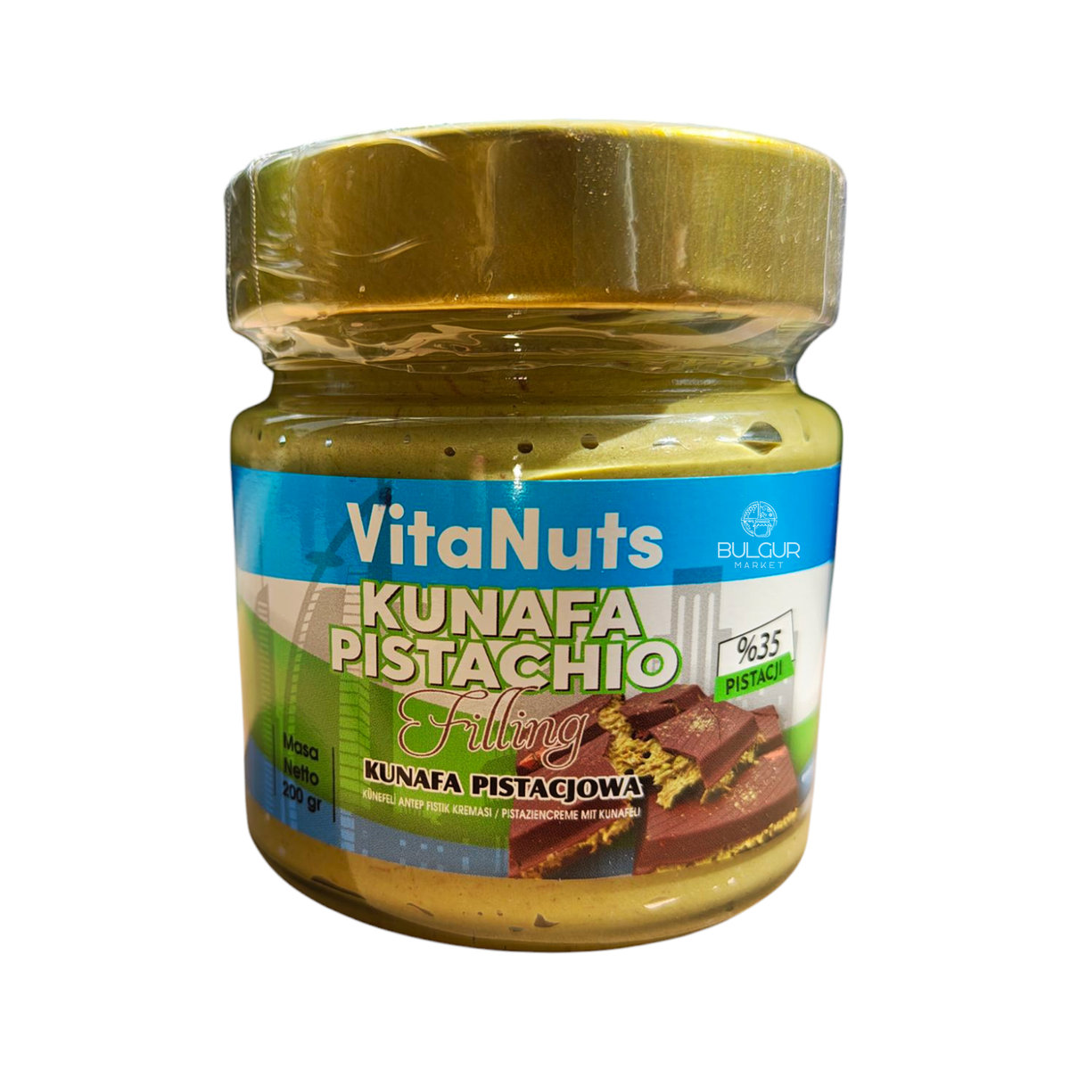 Turecki krem pistacjowy z kadaifem 200g Vitanuts – nadzienie do czekolady dubajskiej