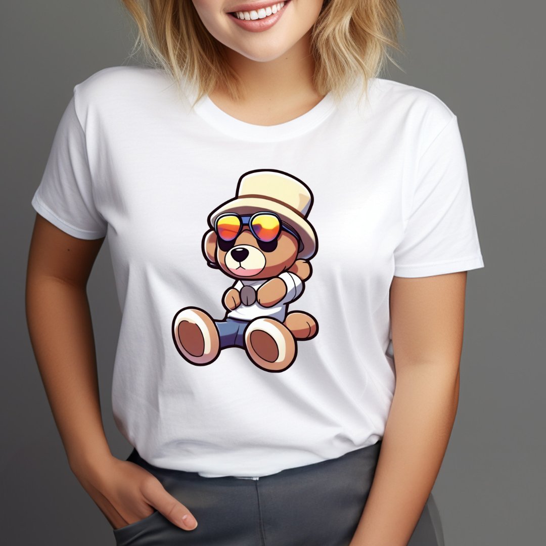T-Shirt Koszulka biała z nadrukiem Miś Zdziś teddy rozmiar S