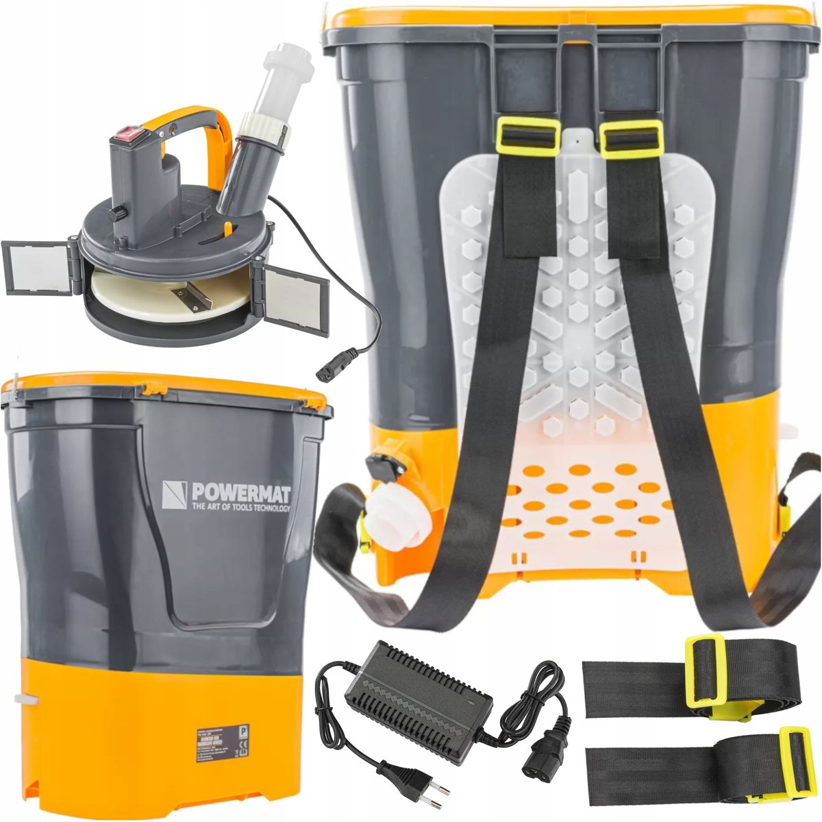 Siewnik Plecakowy Akumulatorowy 2w1 Zima/lato Do Nawozu Trawy Soli I Piachu