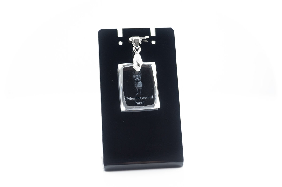 Chihuahua długowłosy wisiorek kryształowy z psem Art-Dog