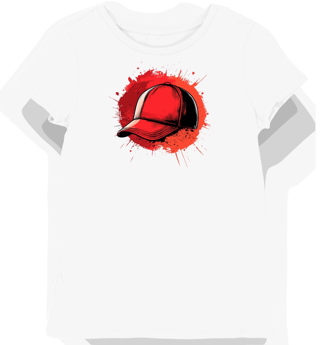 Koszulka damska biała z nadrukiem sportowej czapki baseballowej M