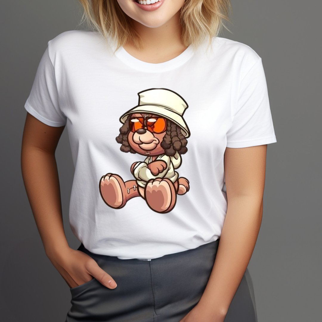 T-Shirt Koszulka biała z nadrukiem Miś Edzio teddy rozmiar S