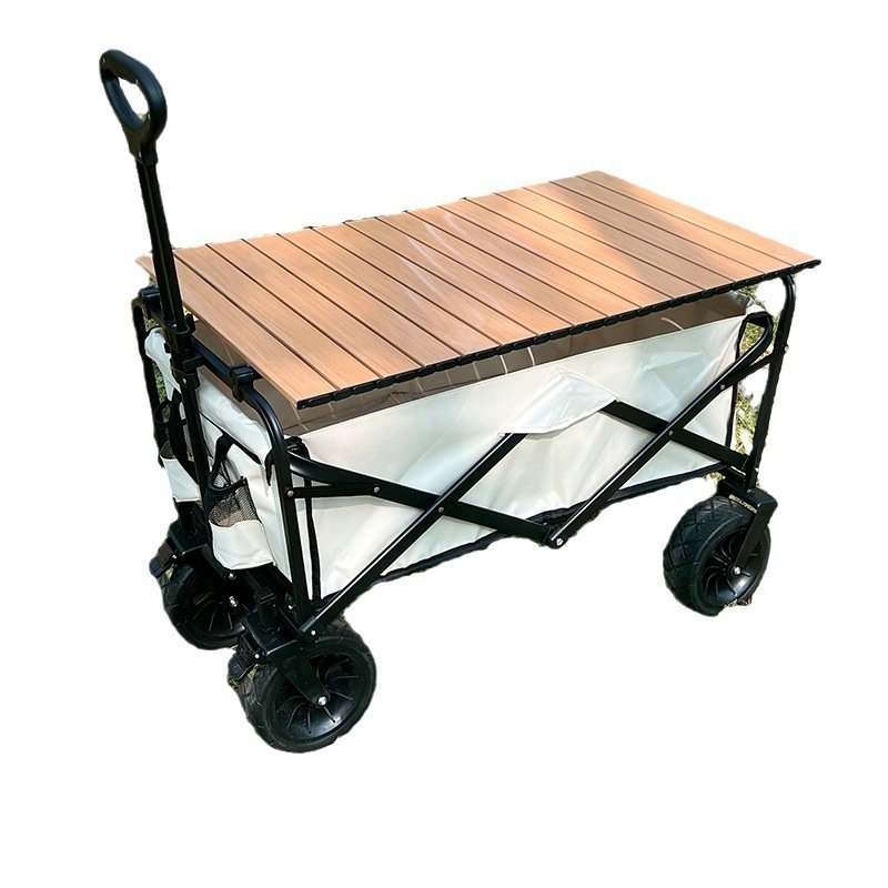 WÓZEK TERENOWY PLAŻOWY Turystyczny ZAKUPY TRANSPORTOWY 150kg ze STOŁEM 88cm