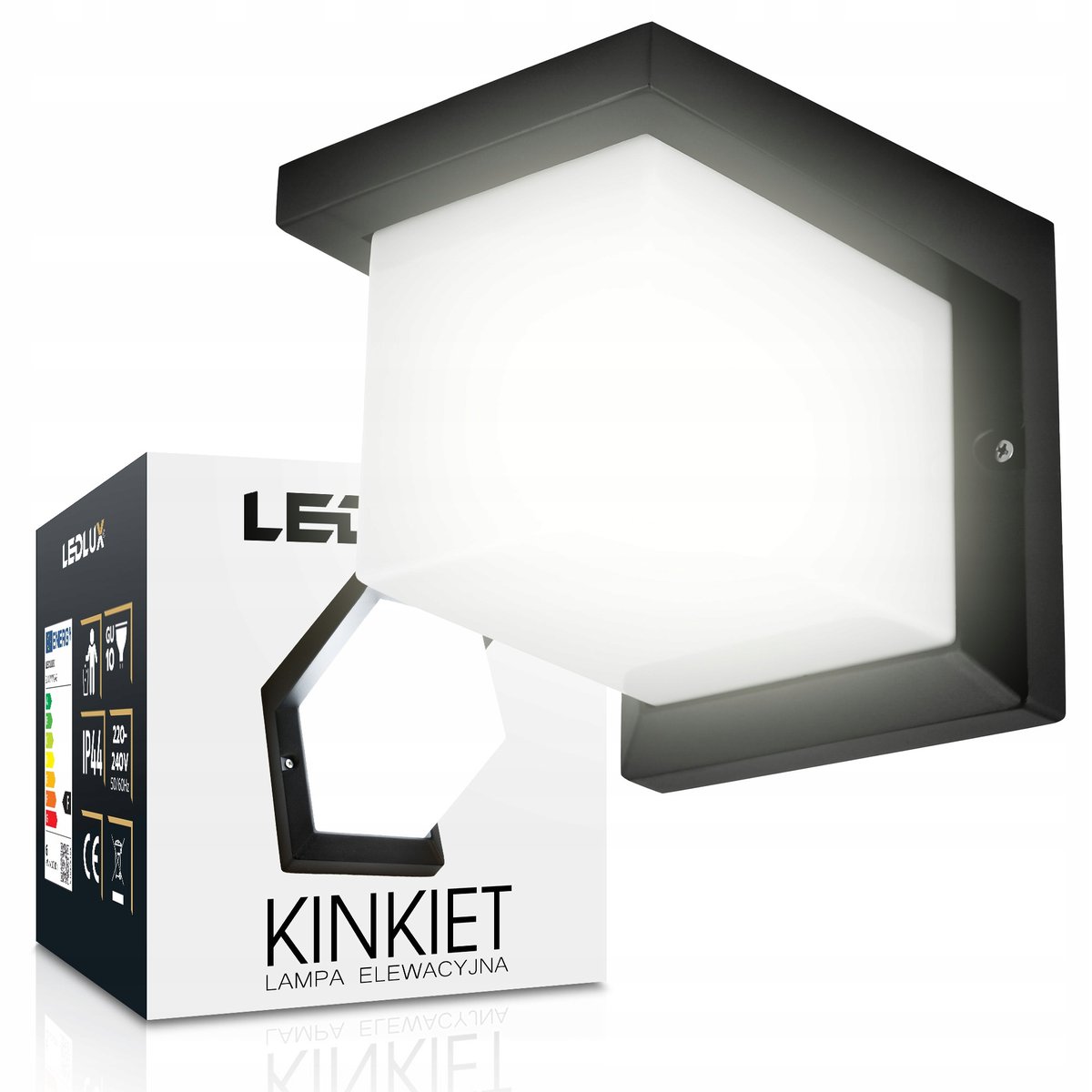 Kinkiet zewnętrzny lampa ogrodowa zewnętrzna elewacyjna ścienna E27 LED