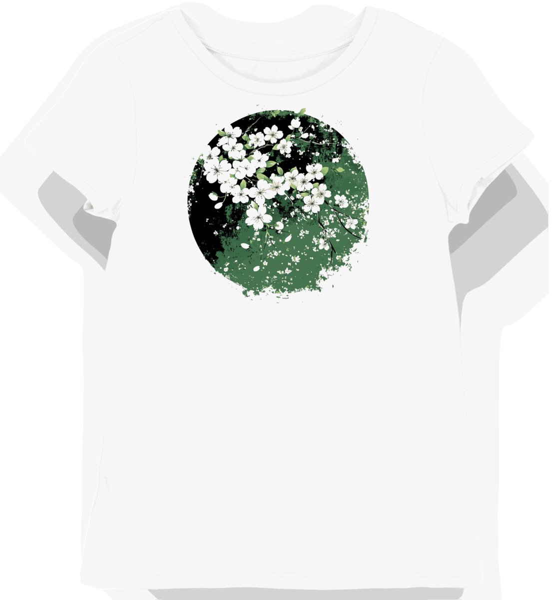 Koszulka damska biała z nadrukiem kwiatów sakury XS