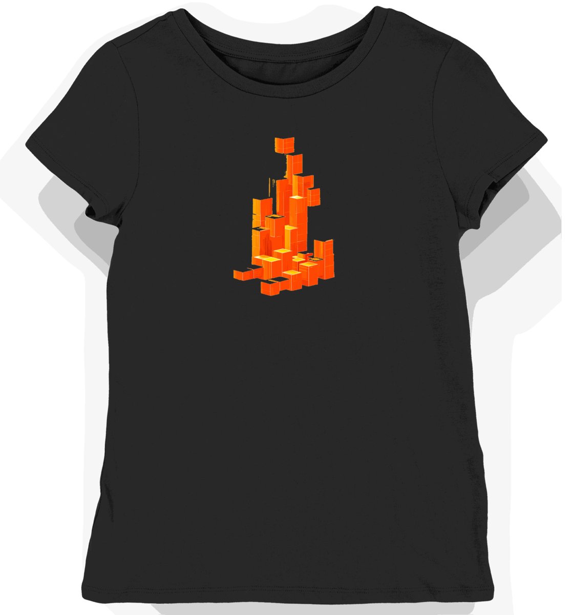 Koszulka damska czarna z nadrukiem Tetris XS