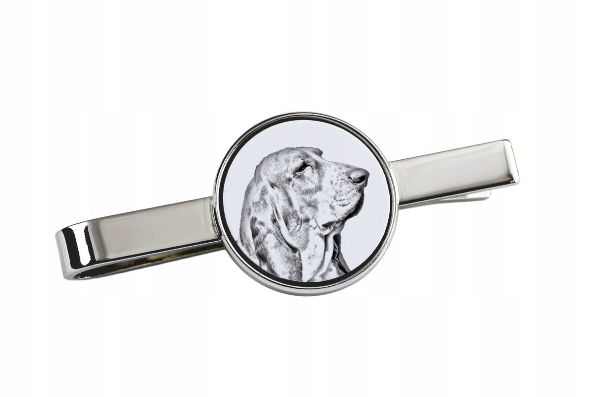 Basset Hound - spinka do krawata z psem, personalizowany klips do krawata,