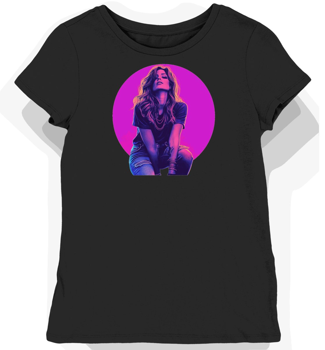 Koszulka damska czarna z nadrukiem Maren Morris country L
