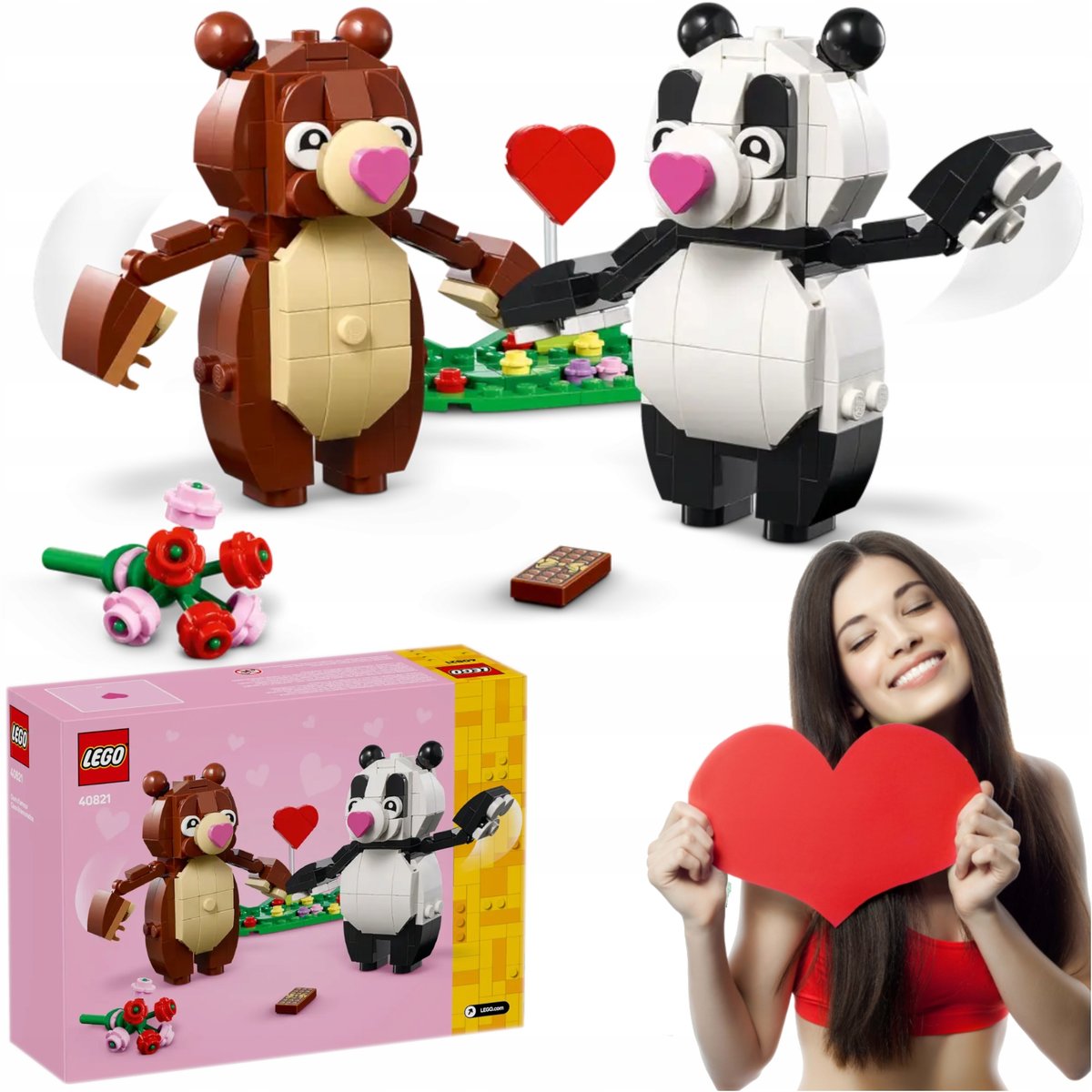 LEGO ZESTAW WALENTYNKOWY PREZENT DLA DZIEWCZYNY MISIE Z SERDUSZKIEM 287szt
